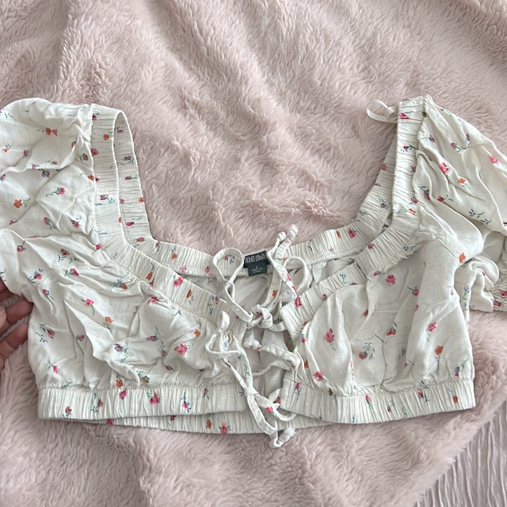Flower Designed Crop top and off the shoulder , Wild Fable
